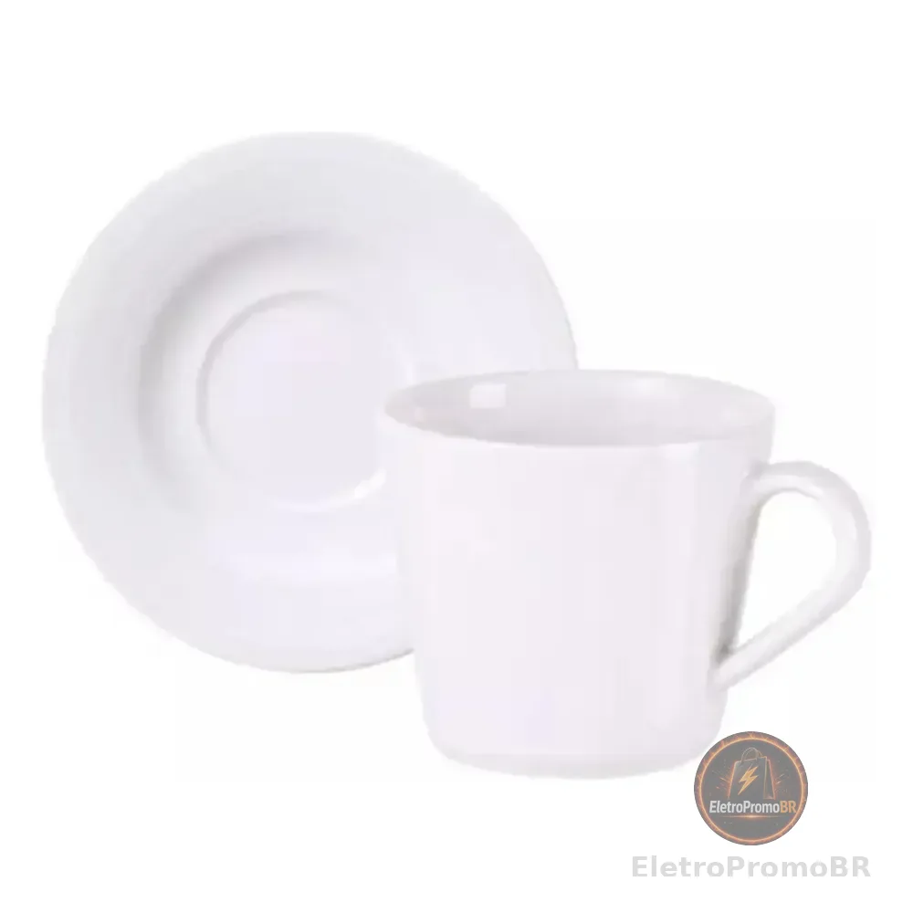 Kit Xícaras E Pires Nexus Porcelana 12 Peças 185ml Tramontina Branco