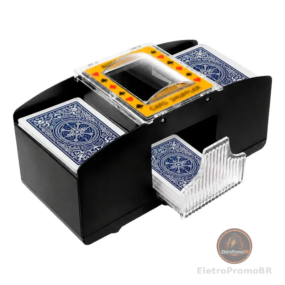 Embaralhador De Cartas Automático De Pilha Misturador Para 2 Baralhos Poker Truco