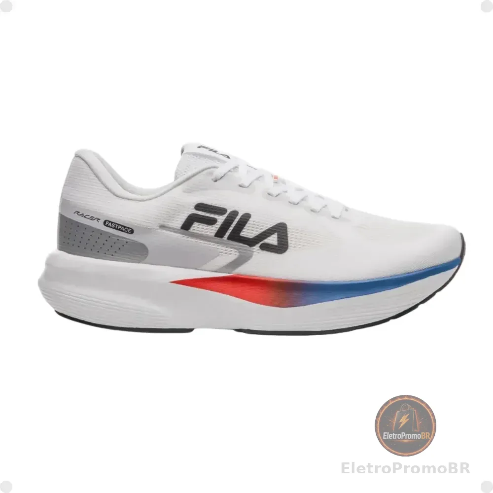 Tênis Fila Racer Fastpace Unissex Running Original Branco Lisa 33 Br