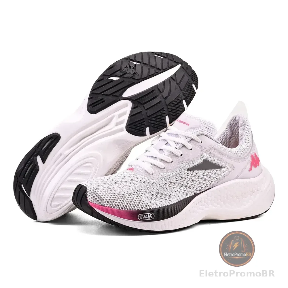 Tênis Kappa Pulse Evo Masculino Feminino Branco-pink 36