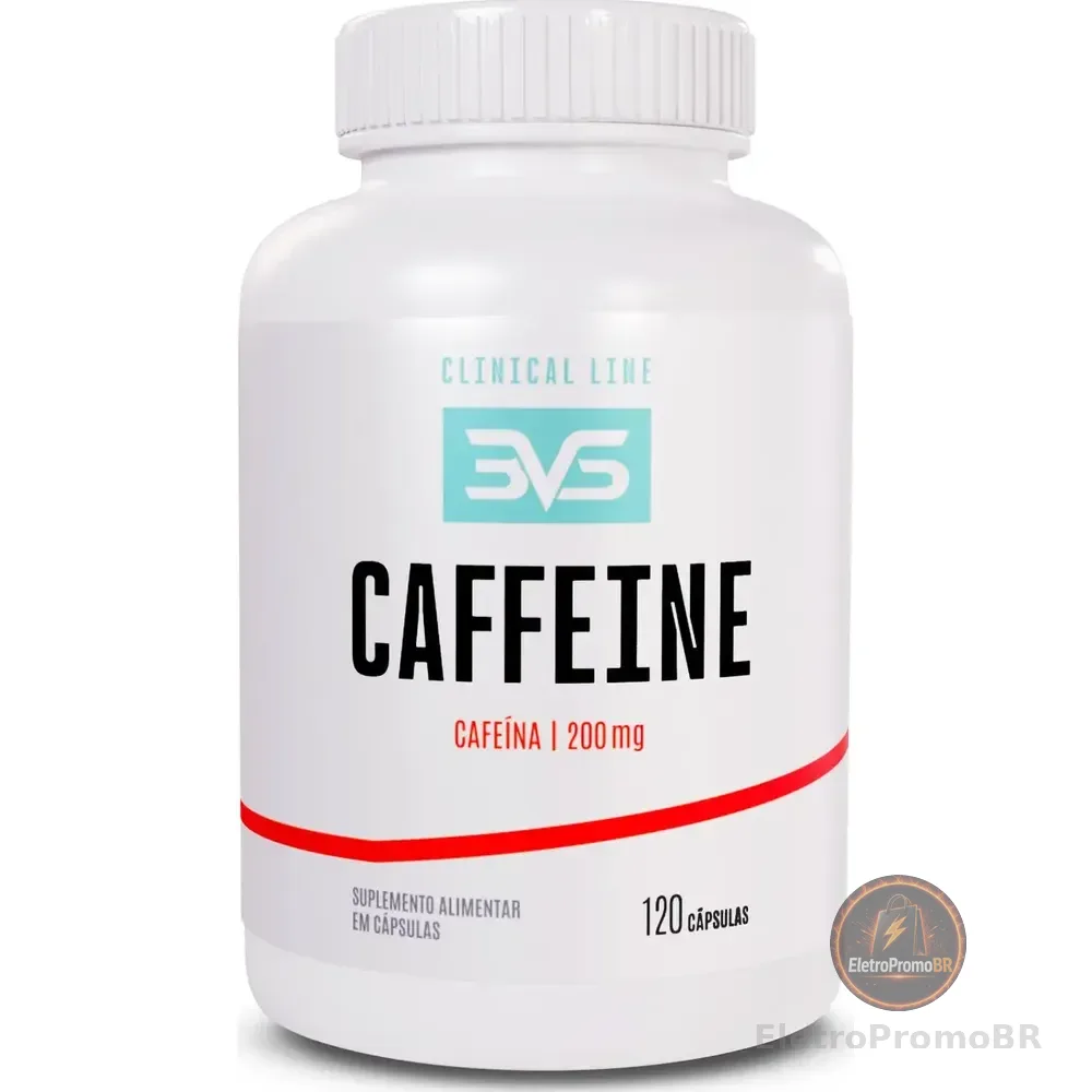 Cafeína 200mg - Fórmula Com Máxima Concentração E Pureza - 120 Cápsulas Sem Sabor