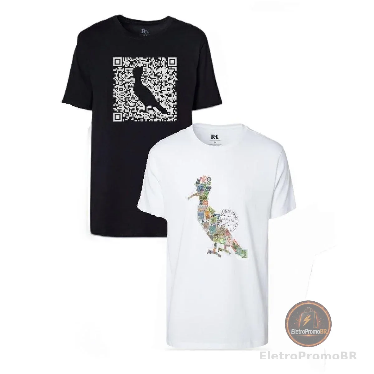 Kit 2 Camisetas Estampada Pica-Pau Selo e Greenk QrCode Reserva
