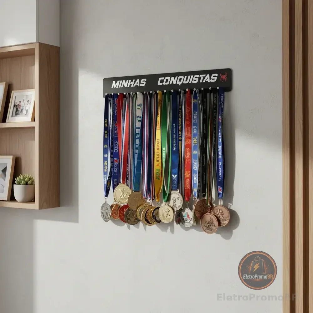 Porta Medalhas Para Até 50 Medalhas Cor Preto