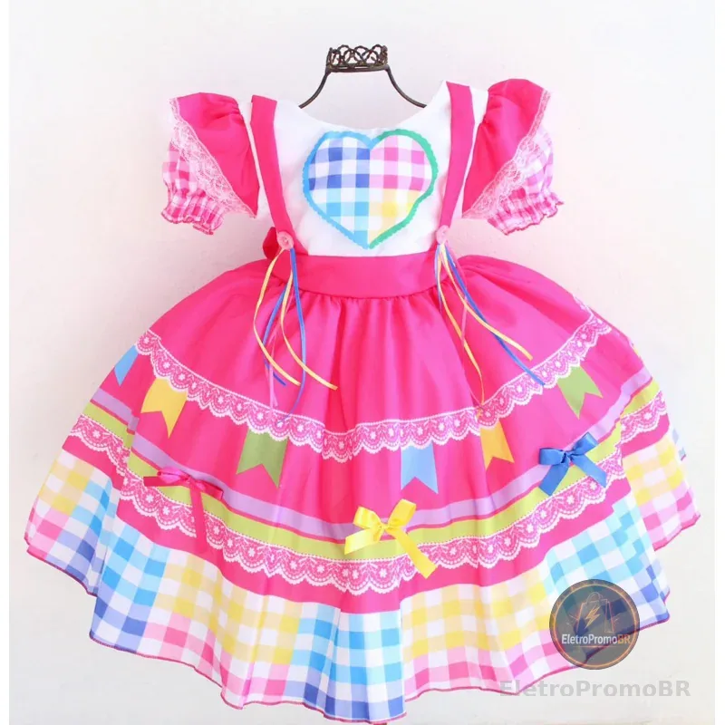 Vestido Infantil Festa Junina Quadrilha São João Caipirinha