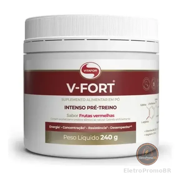 Suplemento V-fort Pré-treino Frutas Vermelhas 240g Vitafor