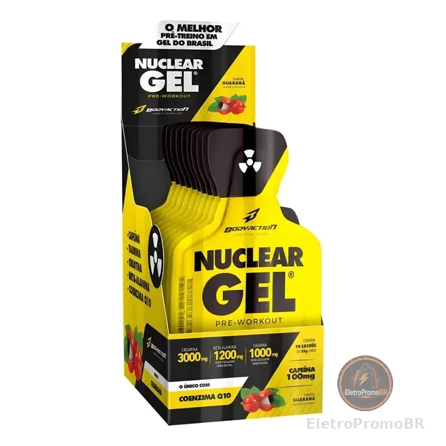 Pre Treino Nuclear Rush Gel Cx 10 Sachês Bodyaction