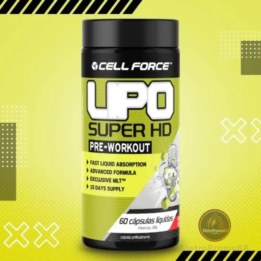 Lipo Super Hd 60 Cápsulas Cell Force Suplemento Pré-treino Com Cafeína Caps