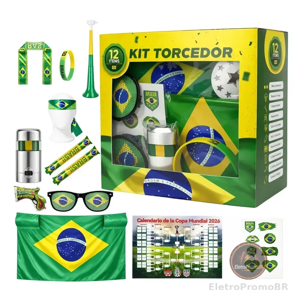 Kit Torcedor Copa Do Mundo 2026 Brasil 12 Peças Completo