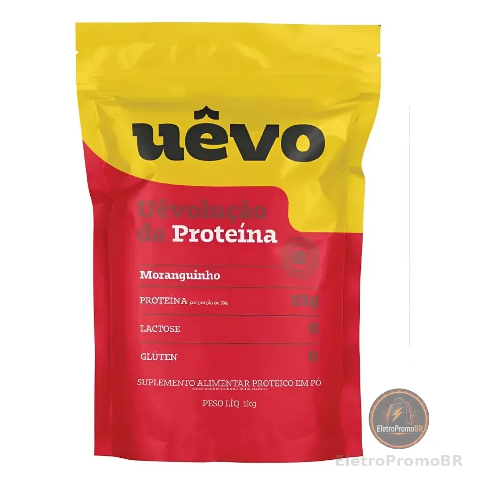 Proteína Em Pó Uêvo De Morango 1 Kg  Suplemento De Clara De Ovo Sem Lactose
