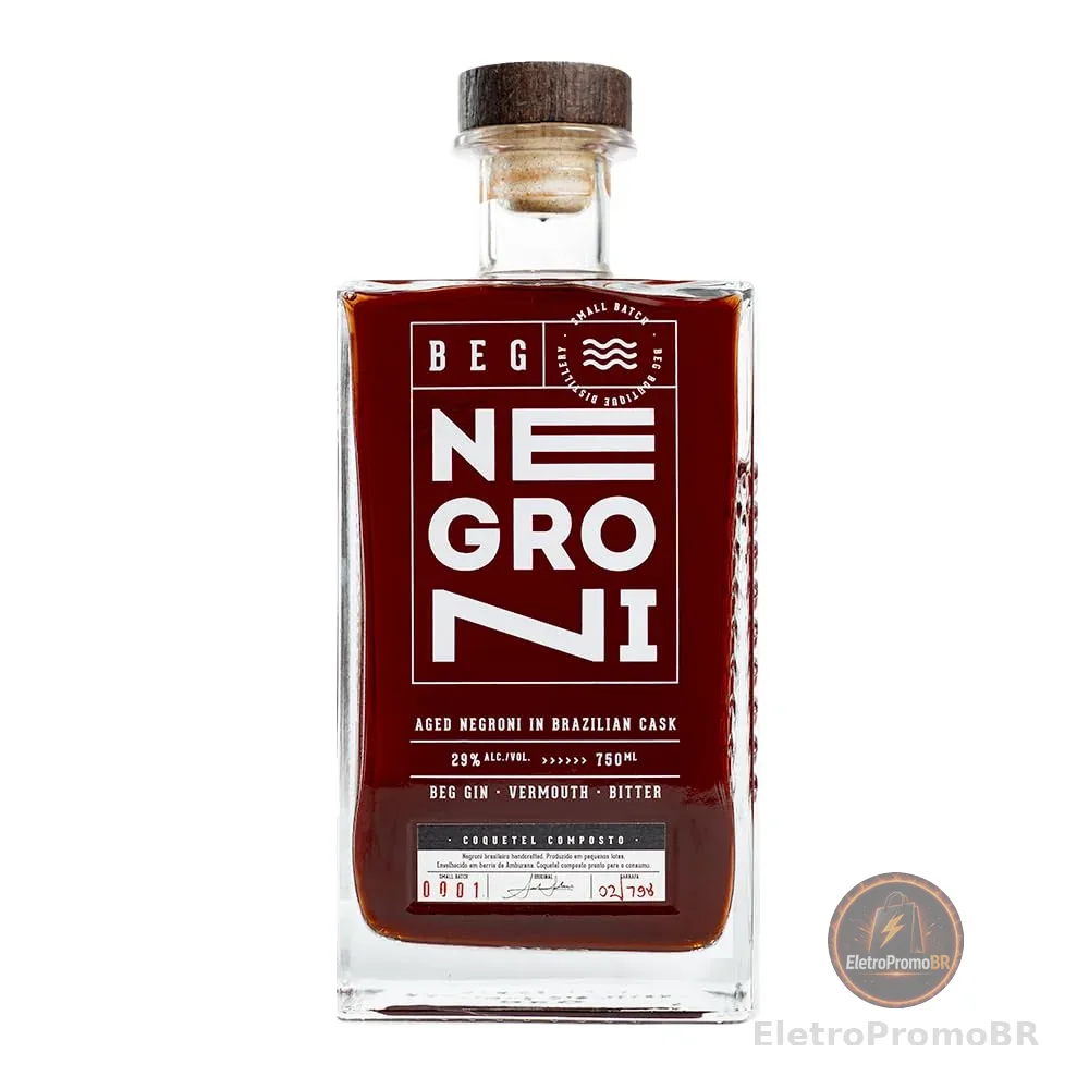BEG - Aged Negroni 750ml – Envelhecido em Barris de Amburana (Cerejeira) - Pronto para Servir - Notas de Canela e Baunilha - Receita Clássico no Nome, Inédito no Sabor - Mais Aroma e Sabor