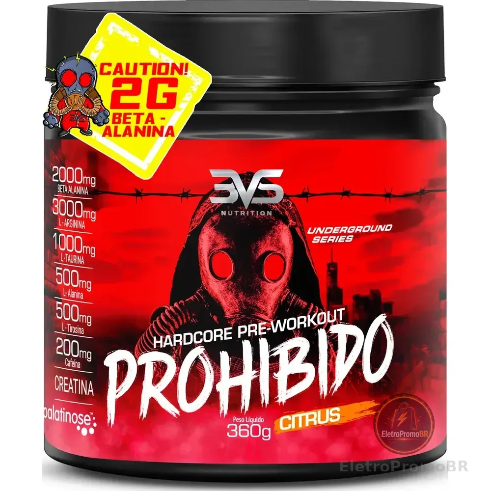 Pré-treino 3vs Nutrition Prohibido Citrus 360g Em Pó -