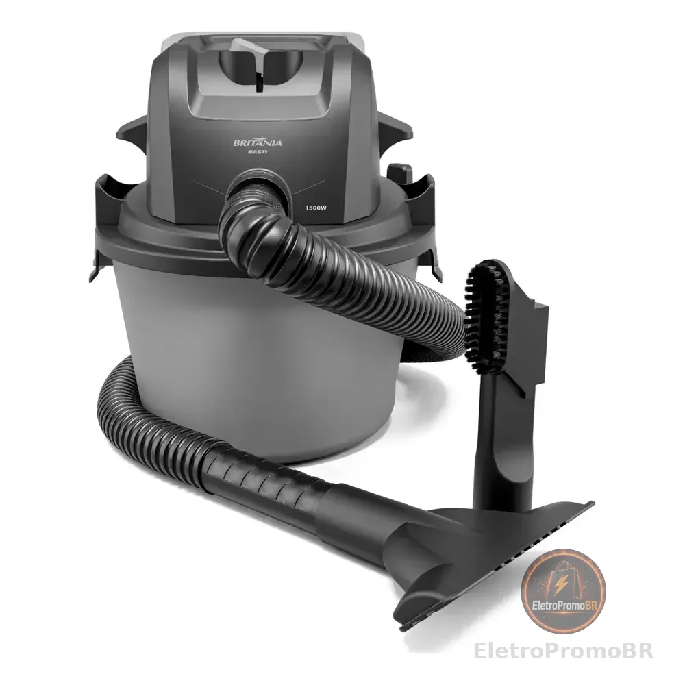 Aspirador De Pó E Água Britânia 6l 1500w Bas71 Cinza 220v
