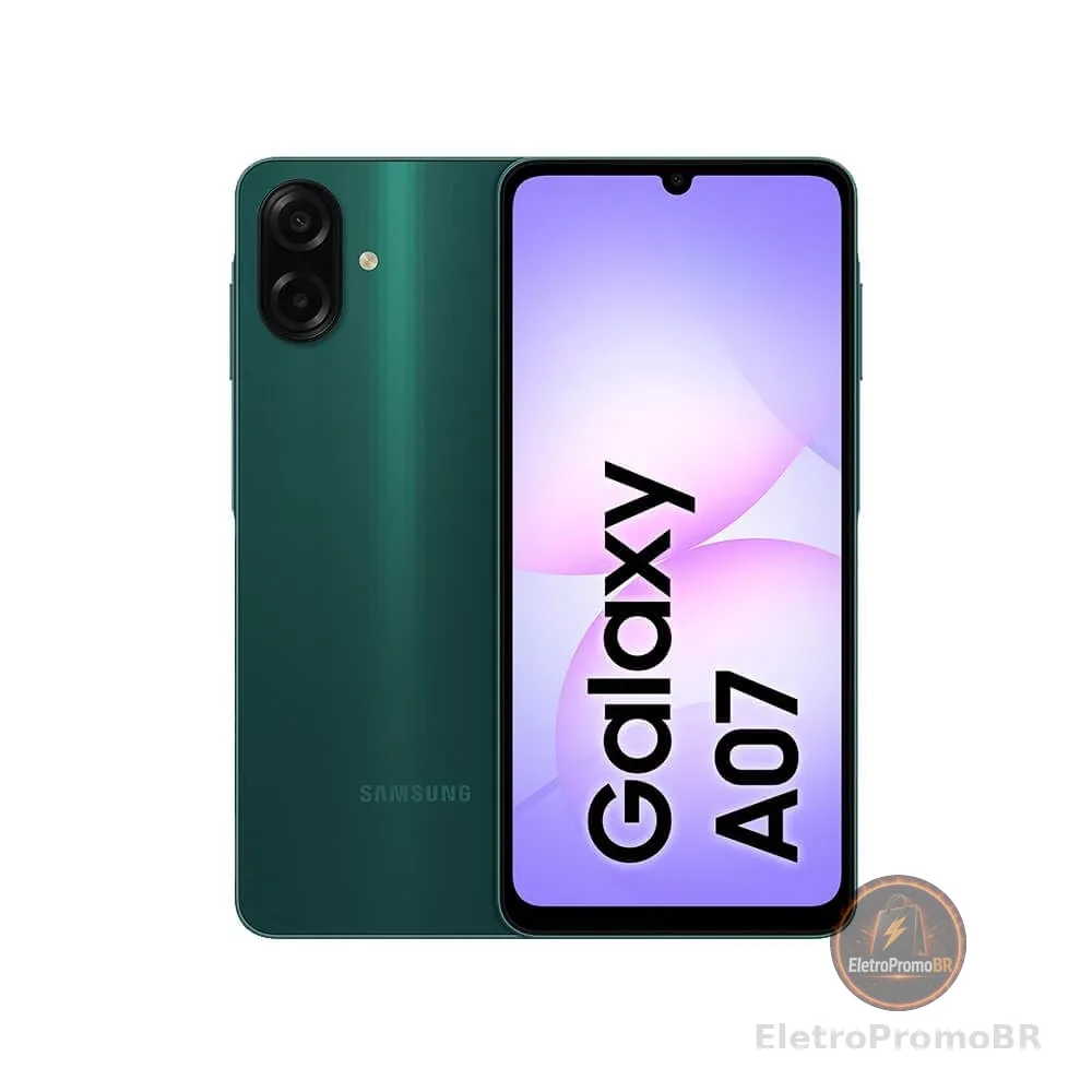 Celular Samsung Galaxy A07 256GB, 8GB, Câm. 50MP, Tela 6.7" - Verde