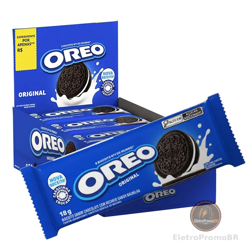 Biscoito Oreo Original Sabor Baunilha 18g - Display com 16 Unidades