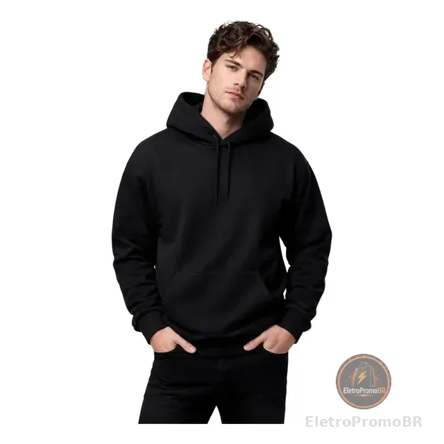 Blusa De Frio Moletom Estilo Canguru Com Capuz  Bolso Macio