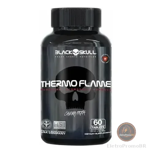 Thermo Flame Hardcore Termogênico - 60 Tablets - Black Skull Sem Sabor