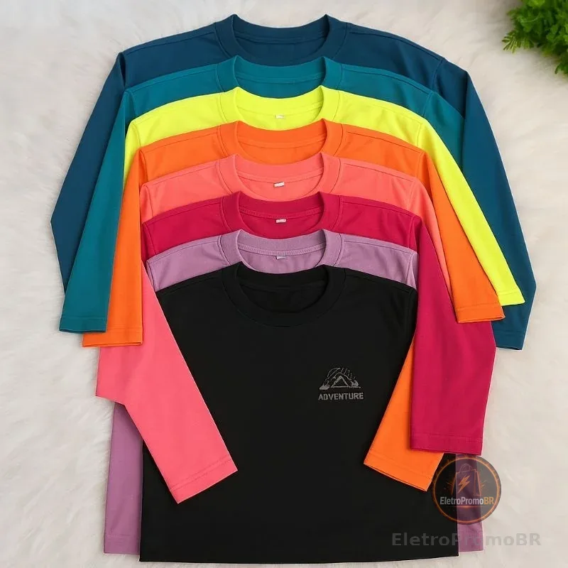 Camisa UV Infantil Térmica Blusa de Proteção Solar para Menino e Menina UV50
