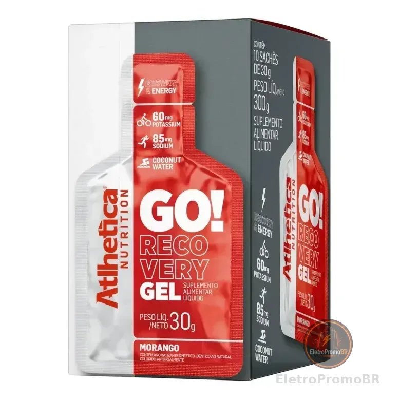 Go! Energy Gel Recovery Morango Display Com 10 Saches De 30g Morango