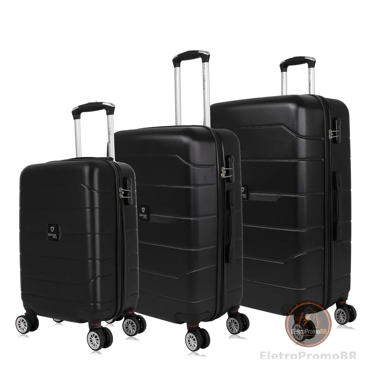 Conjunto de malas de viagem PMG Tokio preta Swiss Move
