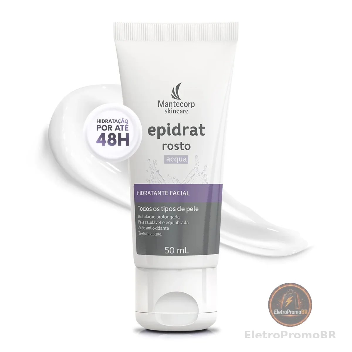 Hidratante Facial Epidrat Acqua - 50ml - Textura Leve e Rápida Absorção - Mantecorp