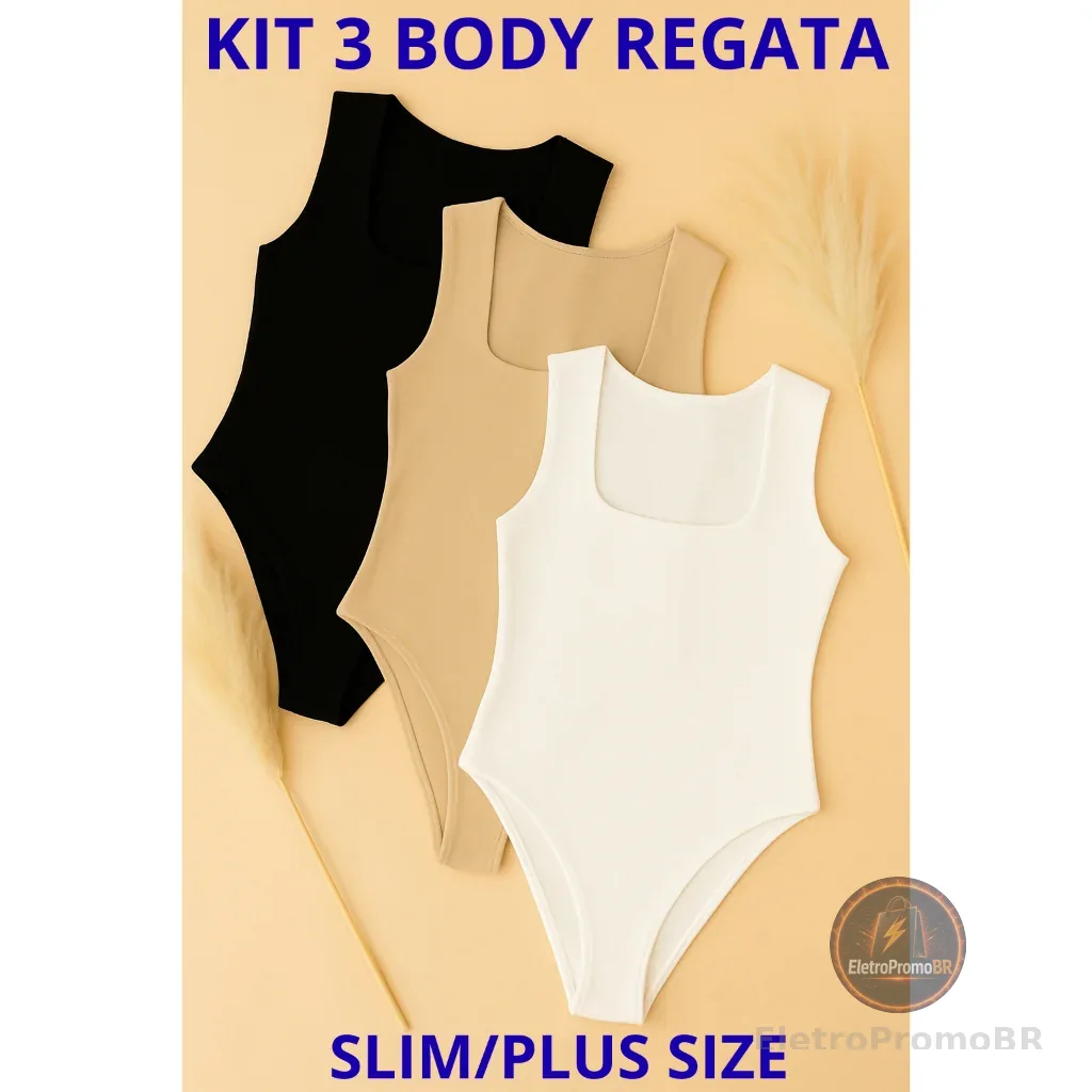 Kit Body Plus Size Regata Decote Quadrado Conforto e Estilo para Todos os Dias