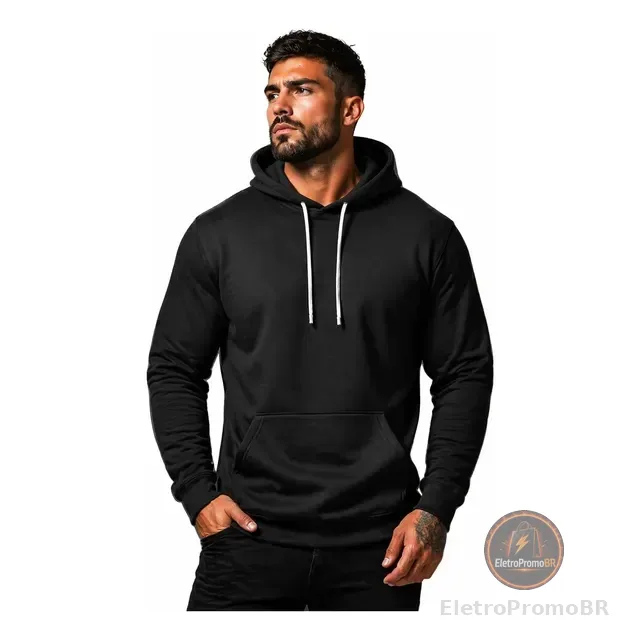 Blusa Moletom Canguru Liso Básico Premium Várias Cores