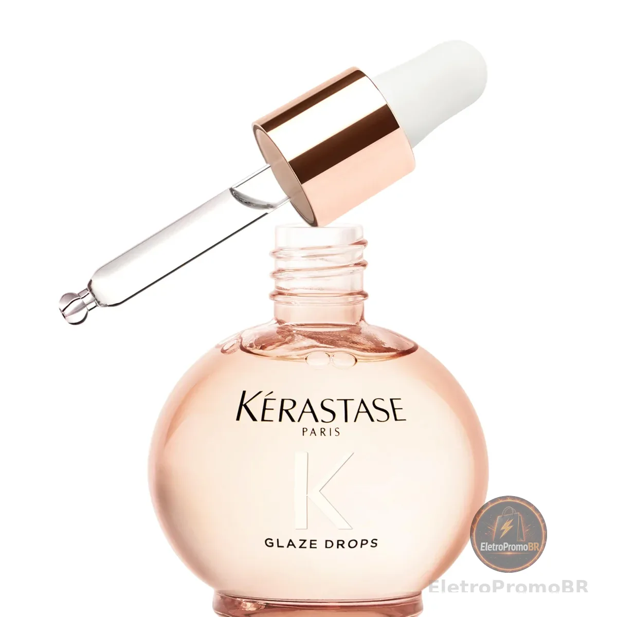 Kérastase, Óleo, Gloss Absolu, Glaze Drops, para todos os tipos de cabelos com tendência ao frizz, formulado com óleo de rosa silvestre, potencializa o brilho, elasticiade e maciez, 45ml