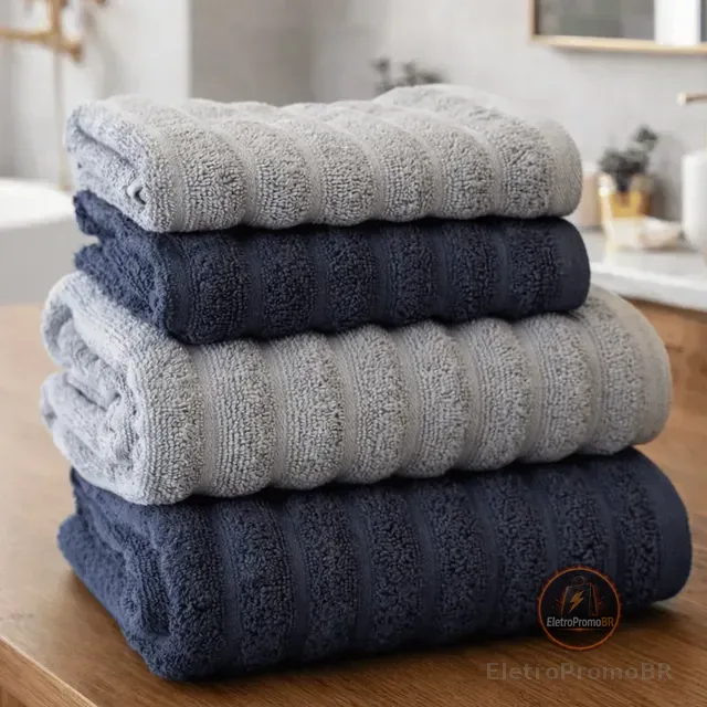 Jogo De Toalhas Banho Gigante Algodão 4 Peças Grossas Macias