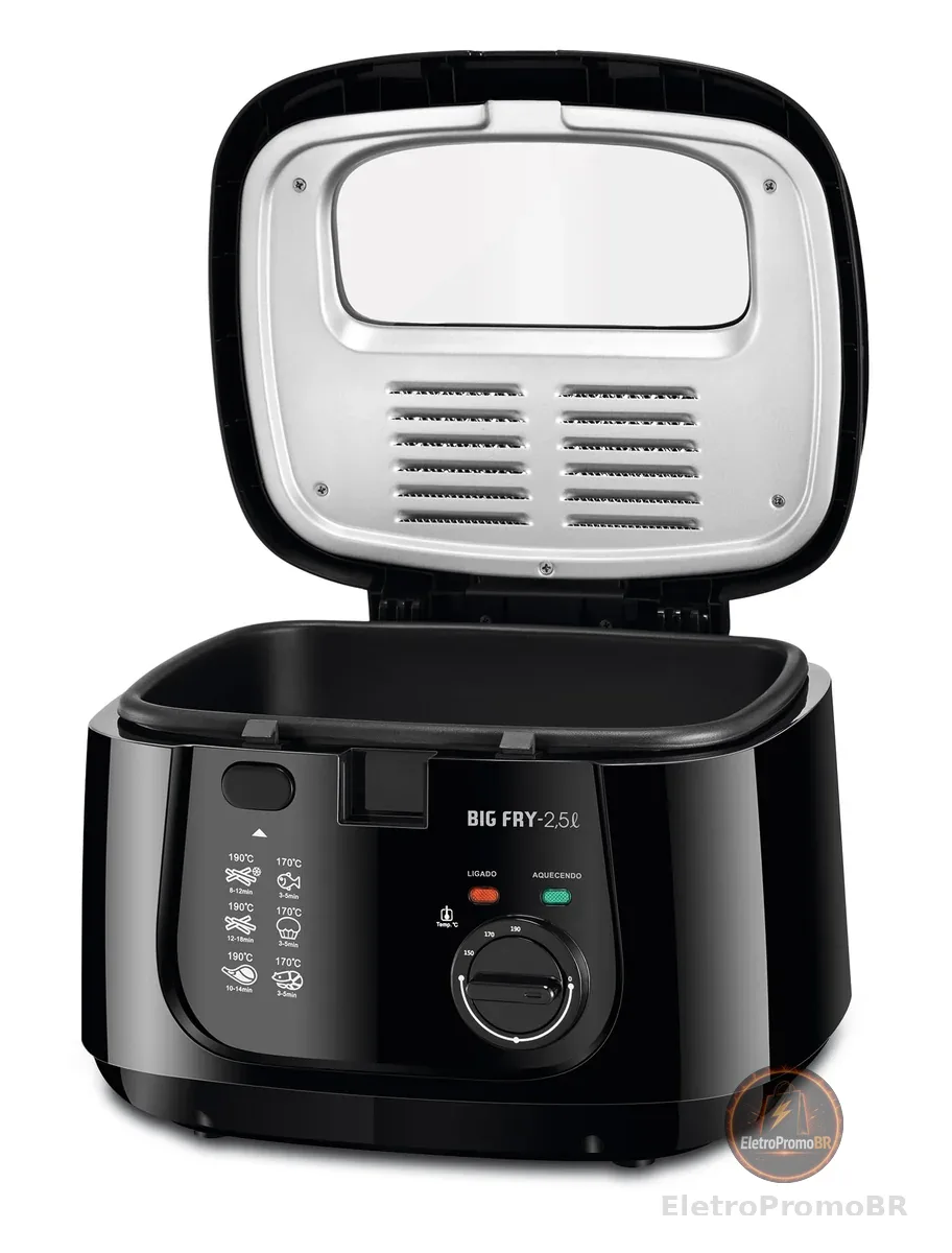 MONDIAL Fritadeira Elétrica Big Fry 2,5L, Preto, 1500W, 110V - FT-07