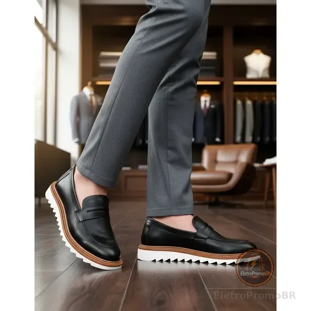Sapato Mocassim Loafer Gugi Tratorado Conforto Premium Leve