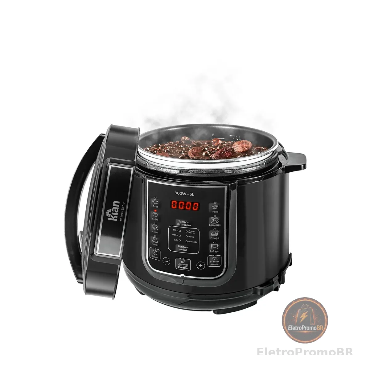 Kian - Panela de Pressão Elétrica 127V 5 litros Preto PPE-101