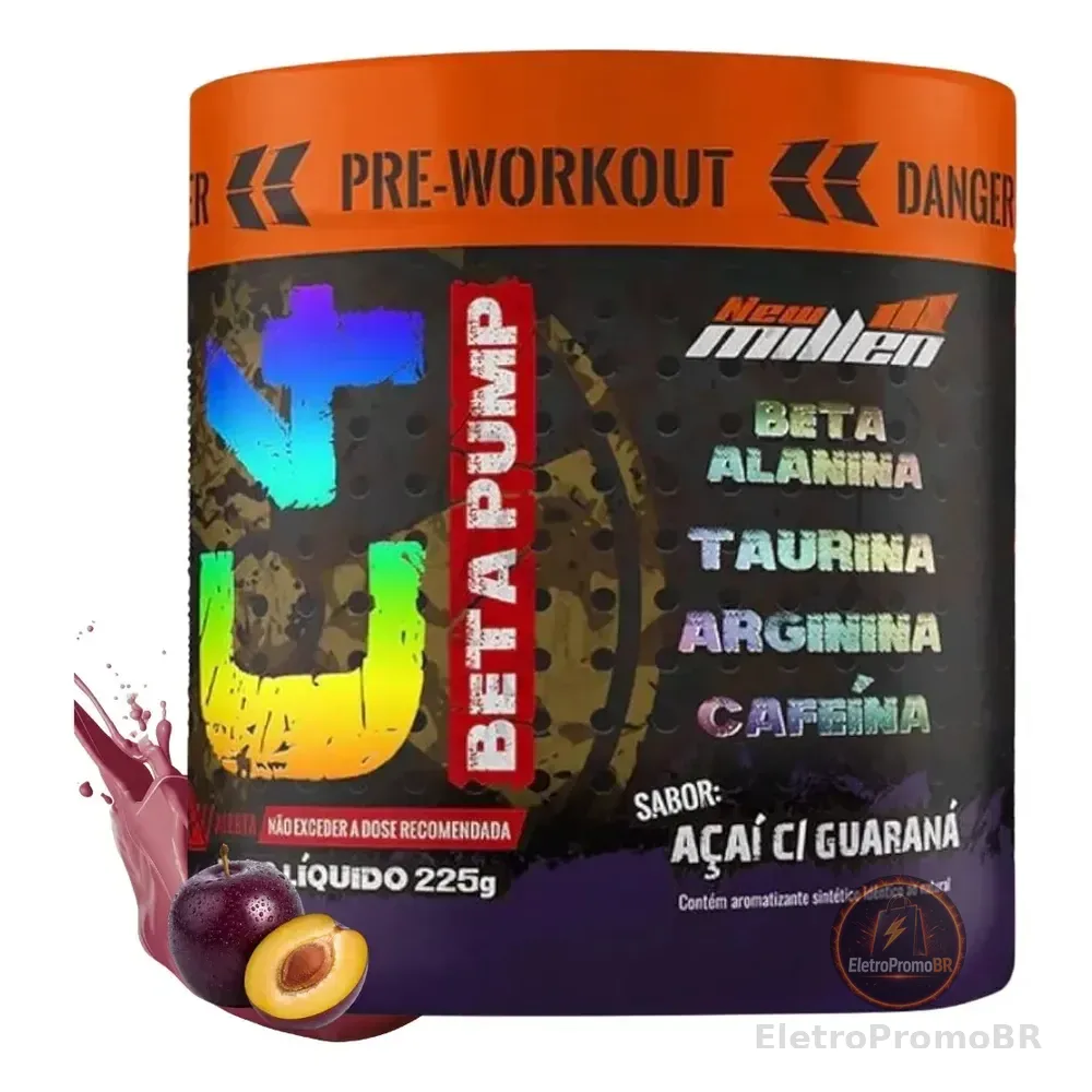 C4 Beta Pump 225g - New Millen - O Melhor Pré Treino Sabor Açaí Com Guaraná