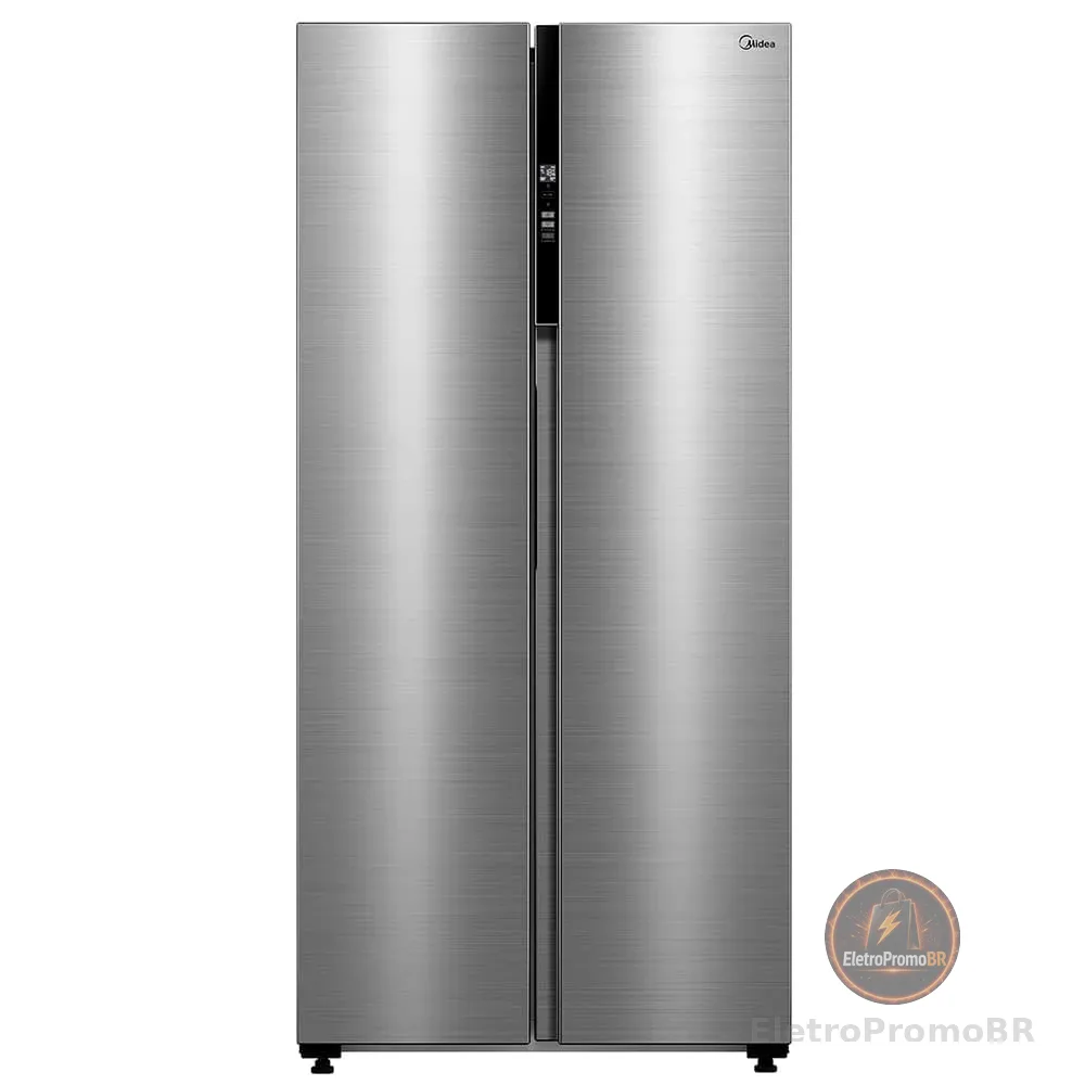 Geladeira Frost Free Side By Side 442L Cor Inox Midea MDRS598FGA041-127v