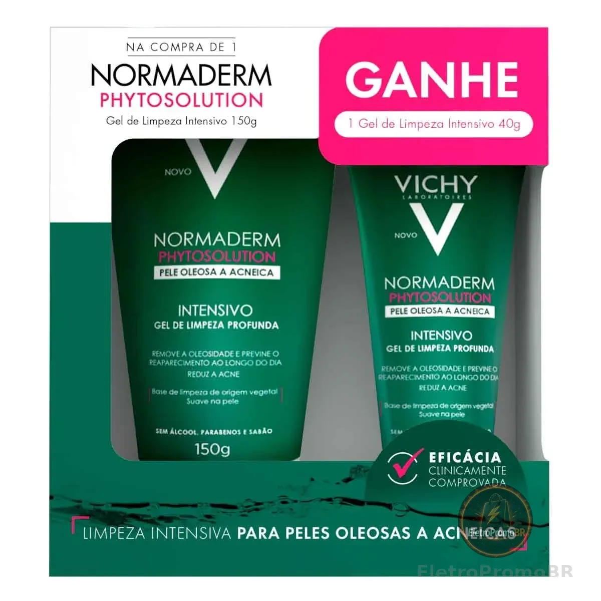 Kit Normaderm Phytosolution Vichy, Gel de Limpeza Intensivo, 150g, Gel de Limpeza 40g