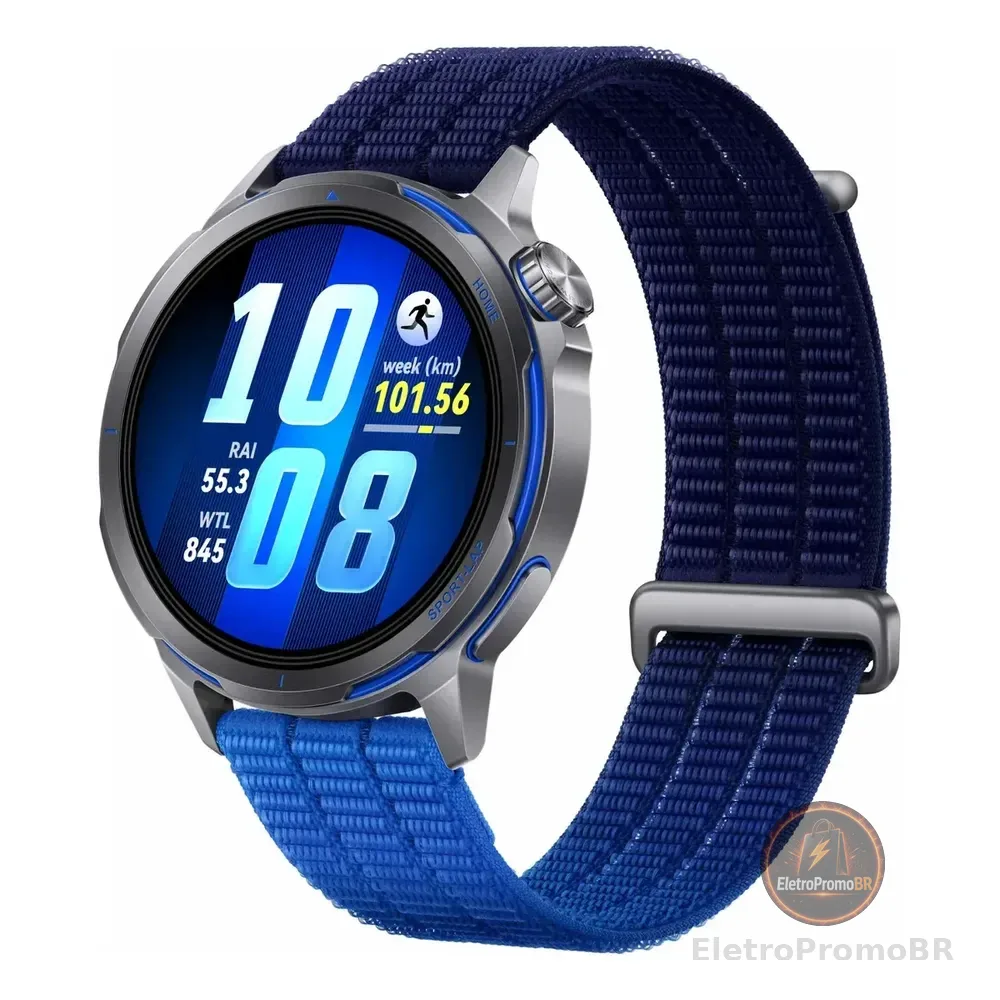 Huawei Watch Gt Series Huawei Watch Gt Runner 2 Cht-b19 1.32   43.5 Mm Cinza-escuro Tecida Azul Crepúsculo