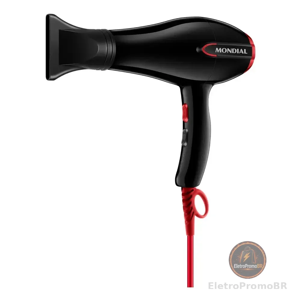 Secador De Cabelos Turbo, Mondial Preto/vermelho 1900w Sc-41 127v