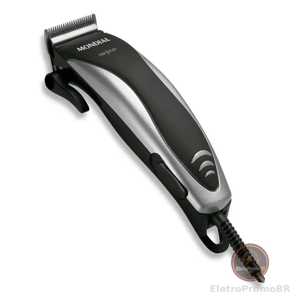 Cortador De Cabelos Hair Stylo Mondial Preto/prata Cr-02 Prata/preto 220v
