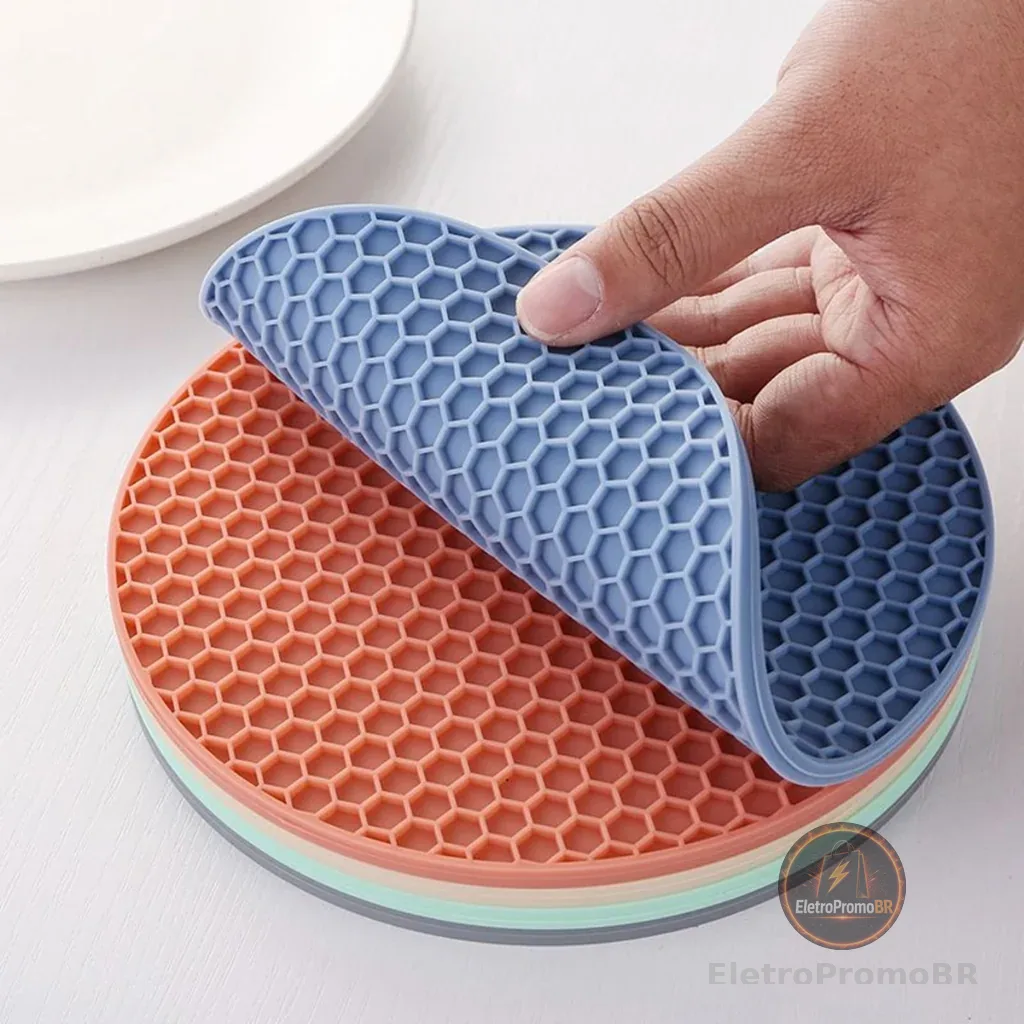Kit 4 Descansos Panela em Silicone Protetor Resistente
