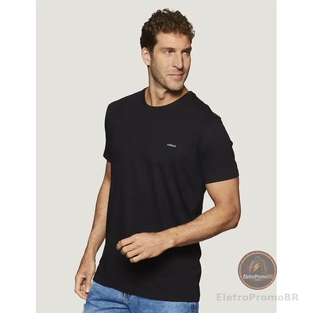 Camiseta Colcci Masculina Off Shell 035.01.12236 Preto Colcci Logo M Lisa