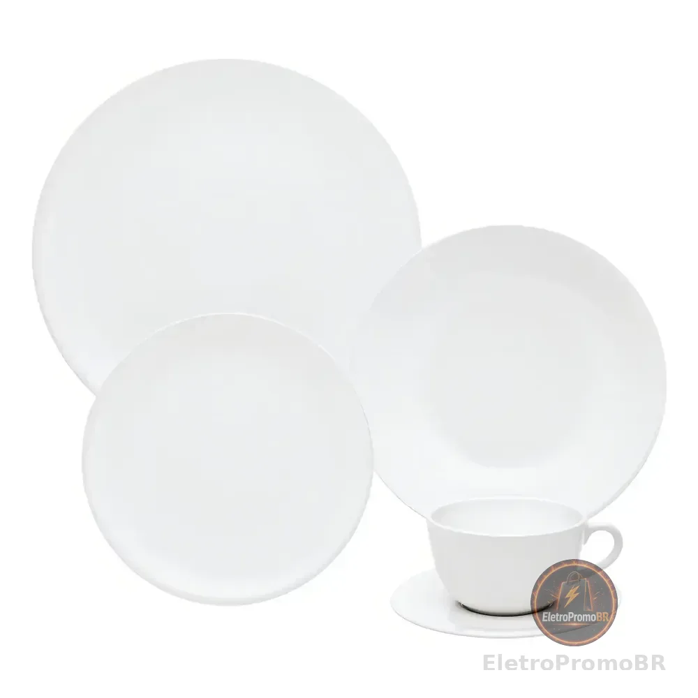 Aparelho De Jantar E Chá 20 Pçs Oxford Unni White Branco