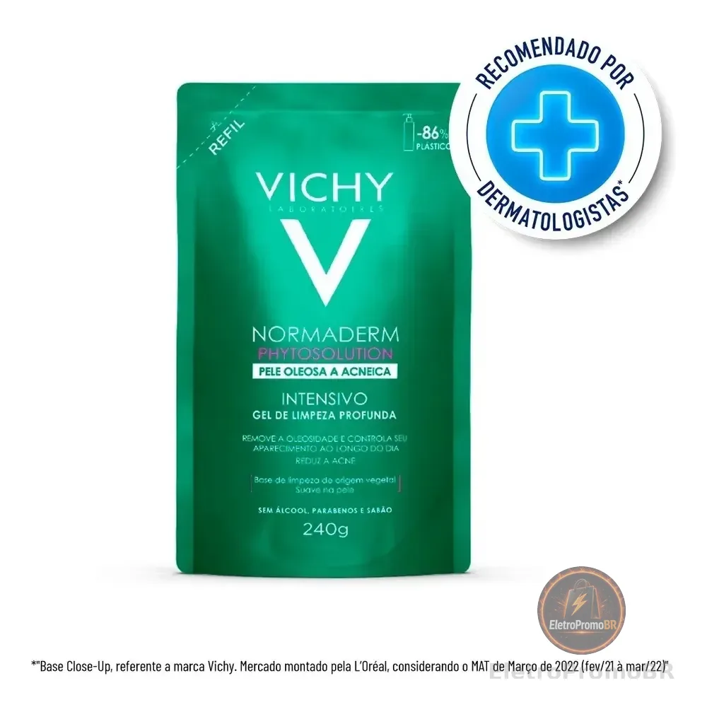 Gel De Limpeza Normaderm Phytosolution Anti-acne Com Ácido Salicílico Refil 240g Vichy Oleosa Dia/noite