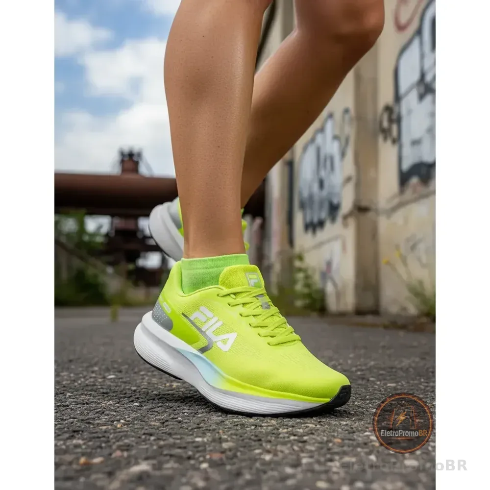 Tenis Fila Racer Fastpace Feminino Corrida Original Verde/branco Lisa 39 Br