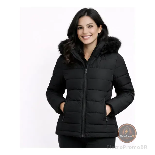 Jaqueta Feminina Puffer Forrada Bobojaco Impermeável Até G4