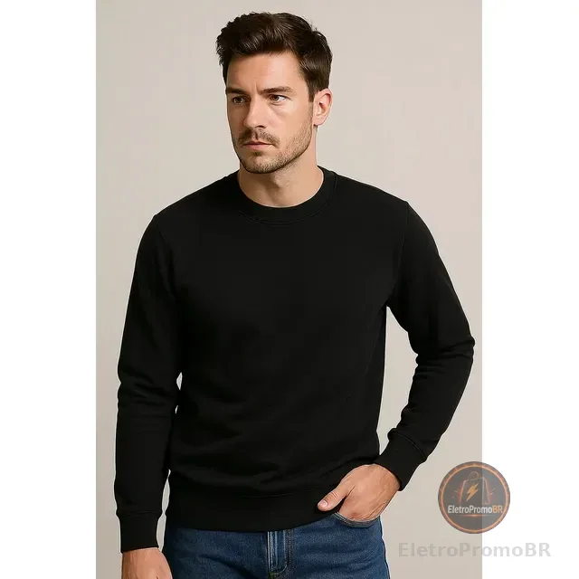 Blusa  Masculina Gola Redonda Térmica Franelado Por Dentro
