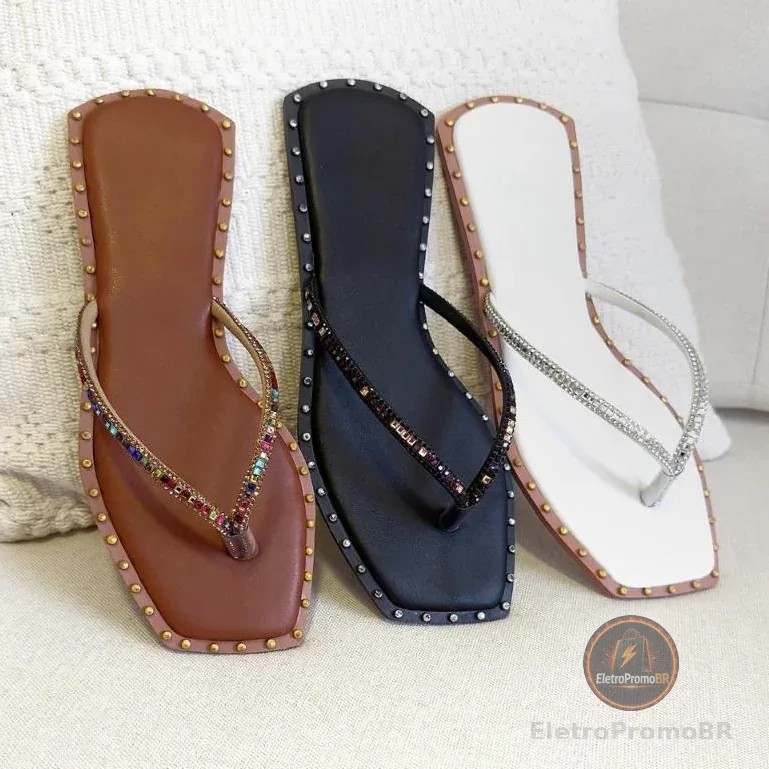 Sandalia Chinelo Feminino Rasteira Moda luxo Rasteirinha Feminina Macia Leve Confortável Lançamento