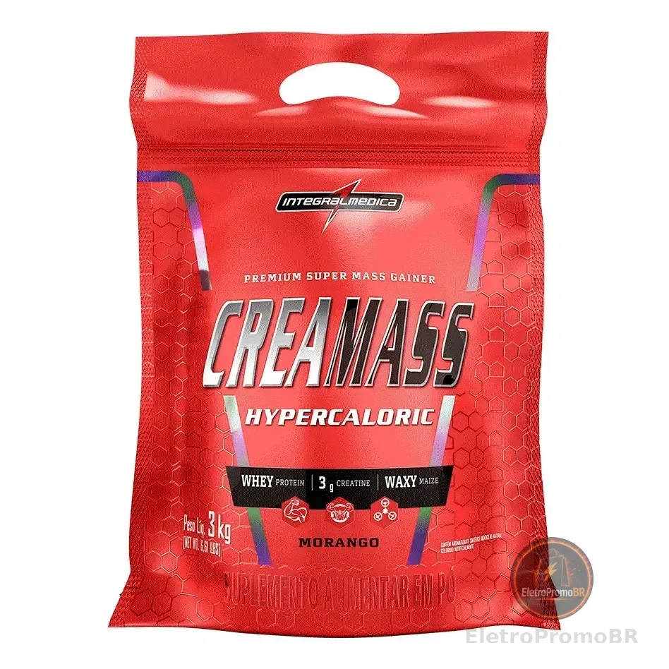 Creamass Hipercalórico Pouch Morango 3kg Integralmédica