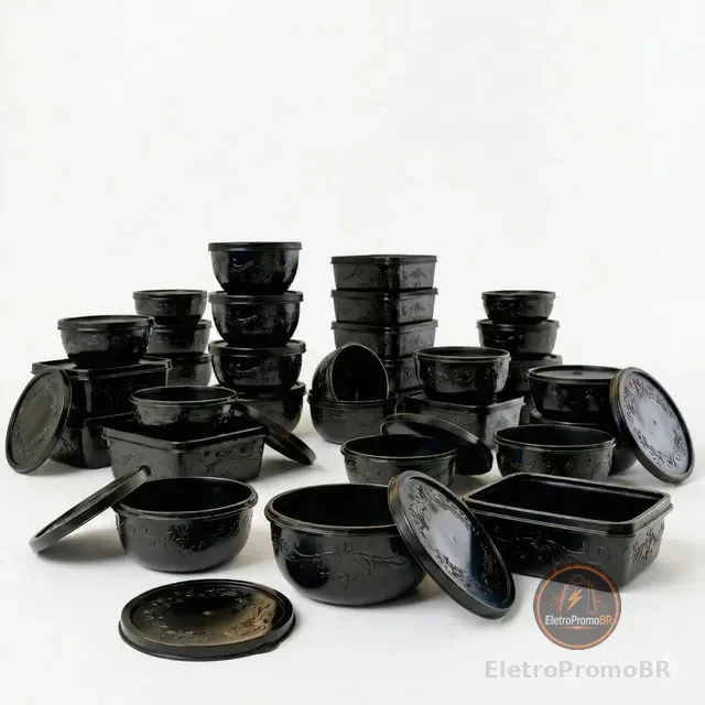 Kit 21 Potes Plásticos Com Tampa Tamanhos Variados Livre Bpa