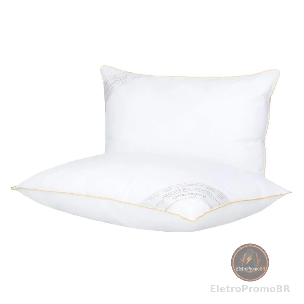 Buddemeyer Kit Travesseiro 50x70cm Toque de Pluma Algodão Branco 2 peças