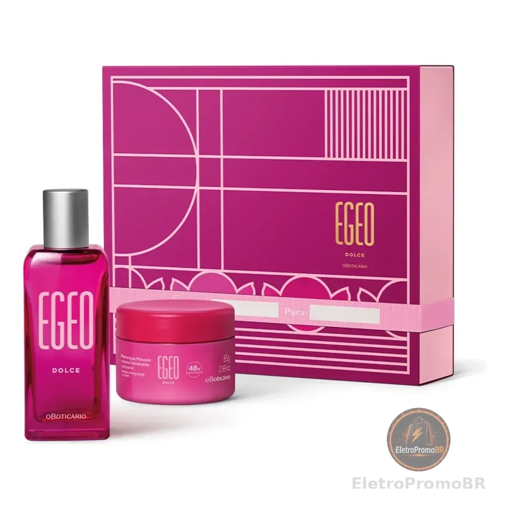 Boticário Kit Presente Egeo Dolce: Deo Colônia 50ml + Merengue Mousse Hidratante 85g
