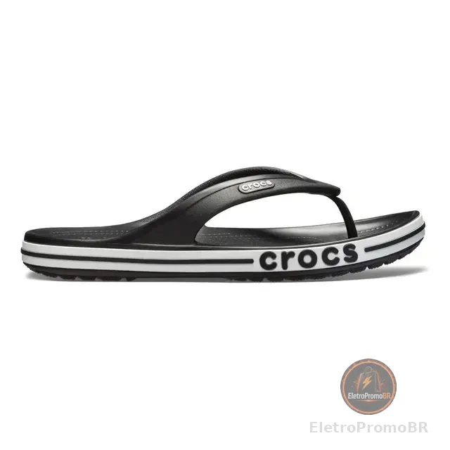 Chinelo Crocs Bayaband Flip Black/white